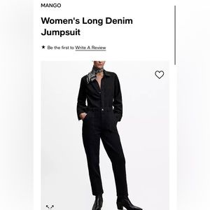 NWT Mango Black Denim Utility Jumpsuit